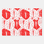 Modernes hawaiianisches Anthurium-Druckmuster Geschenkpapier Set (Vorderseite 2)