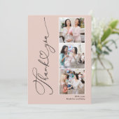 Modernes Heart Baby Dusche Foto Danke Karte (Stehend Vorderseite)