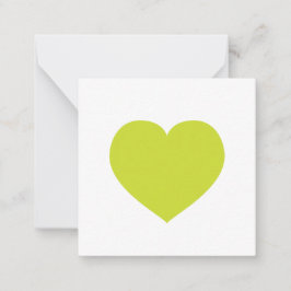 Modernes Heart Geschenk Tag Liebe Note Lime Green Mitteilungskarte