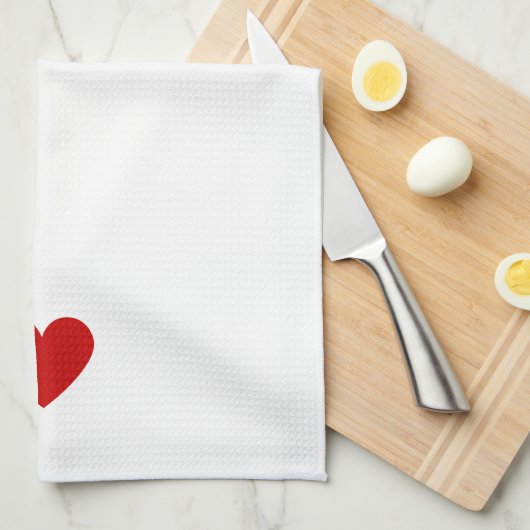 Modernes Heart Red Valentine Geschenk Einfache Lie Geschirrtuch (Viertel Falte)
