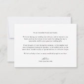 Modernes Heart Script Wedding Foto Danke Karte (Rückseite)