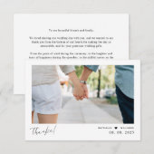 Modernes Heart Script Wedding Foto Danke Karte (Vorne/Hinten)