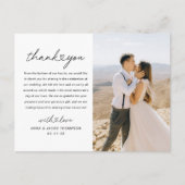 Modernes Heart Script Wedding Foto Vielen Dank Postkarte (Vorderseite)