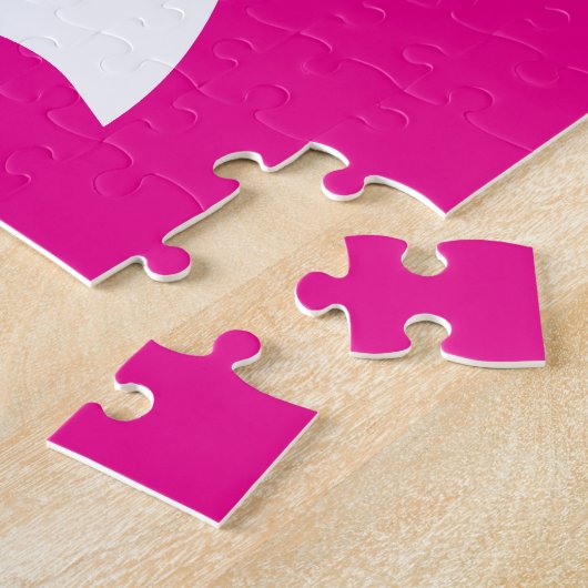 Modernes Hebräisches Aleph Tav White über rosa Typ Puzzle (Seite)