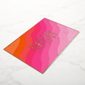 Modernes, heißes Rosa und orangefarbenes Gold Hoch Folieneinladung (Gedreht)