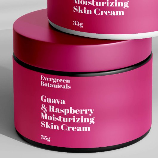 Modernes, heißrosa, wasserdichtes Etikett für Kosm