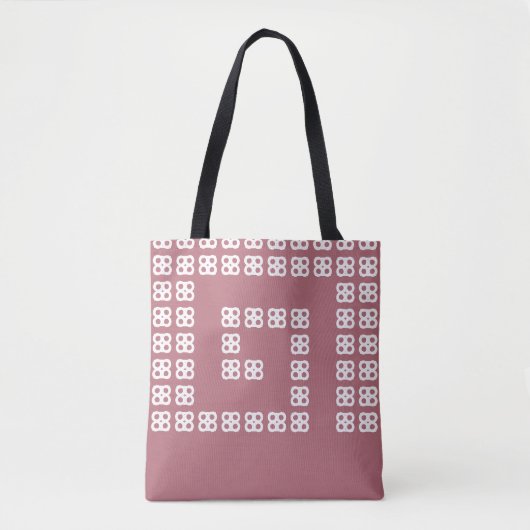 Modernes helikoidales abstraktes Design auf Rose G Tasche (Vorderseite)