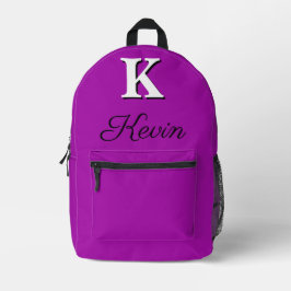 Modernes Heliotrope Magenta Monogram Bedruckter Rucksack