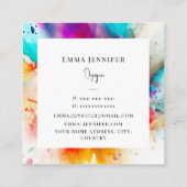 Modernes, hell Abstraktes Farbmuster Quadratische Visitenkarte (Rückseite)