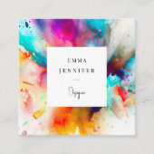 Modernes, hell Abstraktes Farbmuster Quadratische Visitenkarte (Vorderseite)