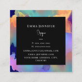 Modernes, hell Abstraktes Farbmuster Quadratische Visitenkarte (Rückseite)