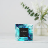 Modernes, hell Abstraktes Farbmuster Quadratische Visitenkarte (Stehend Vorderseite)