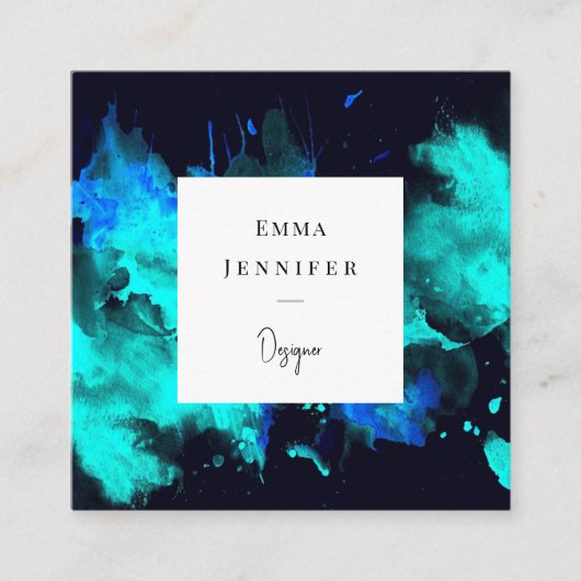 Modernes, hell Abstraktes Farbmuster Quadratische Visitenkarte (Vorderseite)