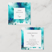 Modernes, hell Abstraktes Farbmuster Quadratische Visitenkarte (Vorne/Hinten)