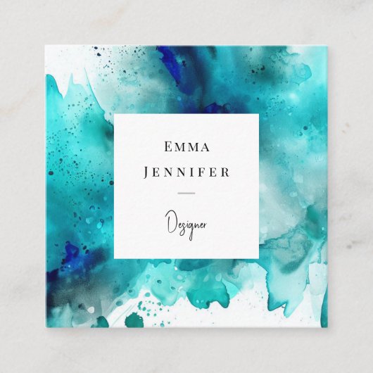 Modernes, hell Abstraktes Farbmuster Quadratische Visitenkarte (Vorderseite)