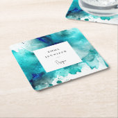 Modernes, hell Abstraktes Farbmuster Rechteckiger Pappuntersetzer (angewinkelt)