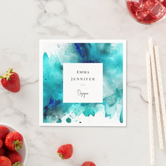 Modernes, hell Abstraktes Farbmuster Serviette (Beispiel)