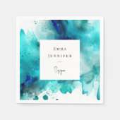 Modernes, hell Abstraktes Farbmuster Serviette (Vorderseite)