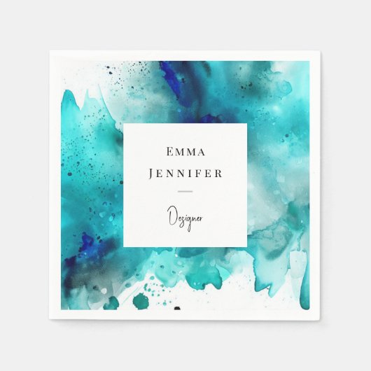 Modernes, hell Abstraktes Farbmuster Serviette (Vorderseite)