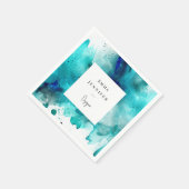 Modernes, hell Abstraktes Farbmuster Serviette (Ecke)