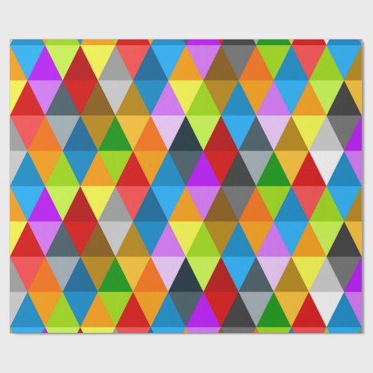 Modernes, hell funkelndes, buntes Dreiecksmuster Geschenkpapier (Flach)