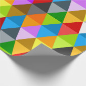 Modernes, hell funkelndes, buntes Dreiecksmuster Geschenkpapier (Ecke)