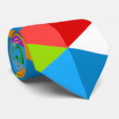 Modernes, hell funkelndes, buntes Dreiecksmuster Krawatte (Gerollt)