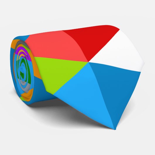 Modernes, hell funkelndes, buntes Dreiecksmuster Krawatte (Gerollt)
