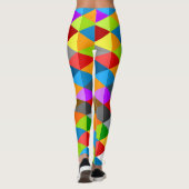 Modernes, hell funkelndes, buntes Dreiecksmuster Leggings (Rückseite)