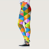 Modernes, hell funkelndes, buntes Dreiecksmuster Leggings (Links)