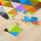 Modernes, hell funkelndes, buntes Dreiecksmuster Puzzle (Seite)
