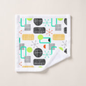 Modernes, hell geometrisches Gemusterte Badhandtuch Set (Waschlappen)