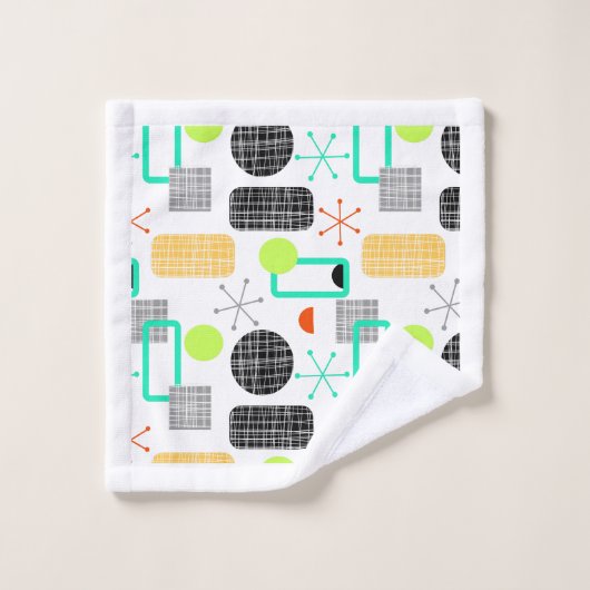 Modernes, hell geometrisches Gemusterte Badhandtuch Set (Waschlappen)