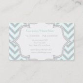 Modernes, hellblau, grau Zickzack Monogramm Visitenkarte (Rückseite)