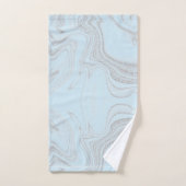 Modernes hellblau-graues abstraktes Marmormuster Badhandtuch Set (Handtuch)