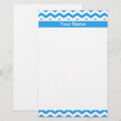 Modernes, hellblau Zickzack Zickzack-Muster Briefpapier (Vorne/Hinten)
