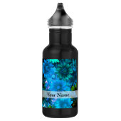 Modernes hellblaues Blumenmuster Trinkflasche (Rechts)