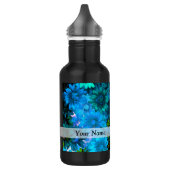 Modernes hellblaues Blumenmuster Trinkflasche (Links)