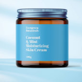 Modernes hellblaues Etikett für wasserdichte Kosme