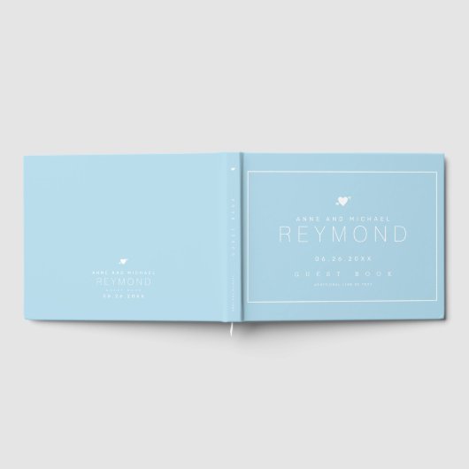 Modernes hellblaues Gästebuch (Voll)