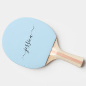 Modernes, hellblaues Skript Pingpongpaddel Tischtennis Schläger (Seitenansicht)