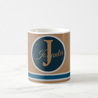 Modernes hellbraunes Monogramm Elegant Kaffeetasse