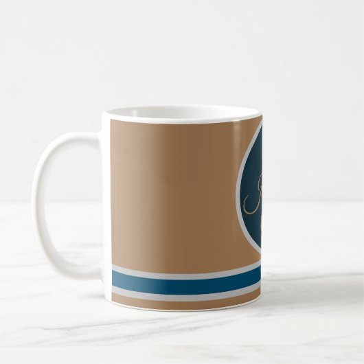 Modernes hellbraunes Monogramm Elegant Kaffeetasse (Links)