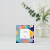 Modernes, helles, Abstrakt rosa gestrichenes Muste Quadratische Visitenkarte (Stehend Vorderseite)