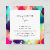 Modernes, helles, Abstrakt rosa gestrichenes Muste Quadratische Visitenkarte (Rückseite)