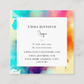 Modernes, helles, Abstrakt rosa gestrichenes Muste Quadratische Visitenkarte (Rückseite)