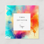 Modernes, helles, Abstrakt rosa gestrichenes Muste Quadratische Visitenkarte (Vorderseite)