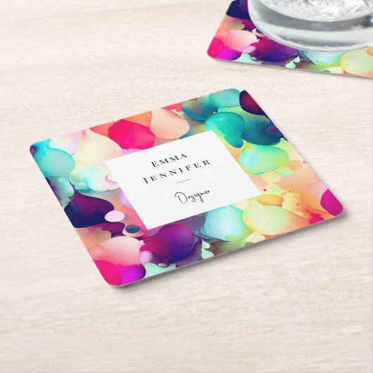 Modernes, helles, Abstrakt rosa gestrichenes Muste Rechteckiger Pappuntersetzer (angewinkelt)