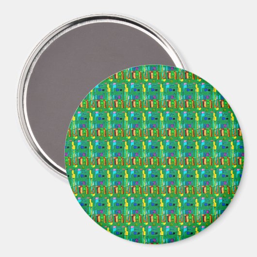 Modernes, helles, abstraktes Design Magnet (Vorderseite/Rückseite)