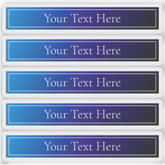 Modernes, helles Blau und Lila Gradient Ombre Aufkleber (Vorderseite)